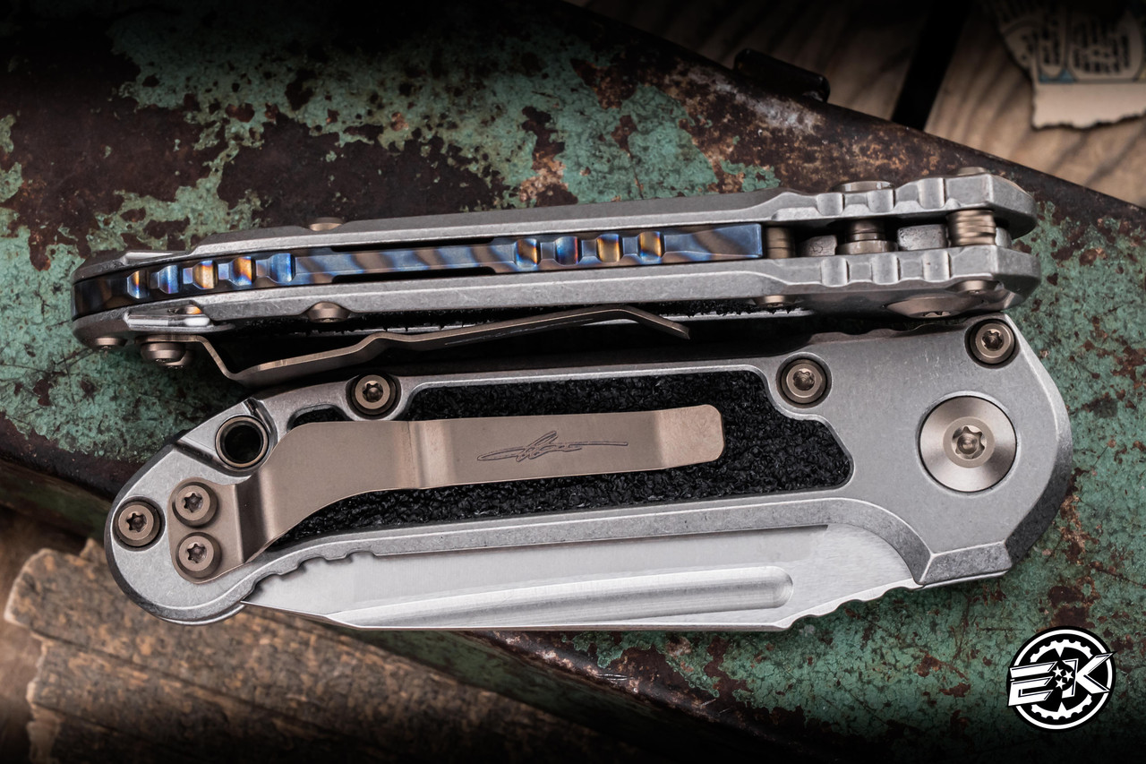Microtech Marfione Select LUDT Auto Titanium Textured Inlay 3.4