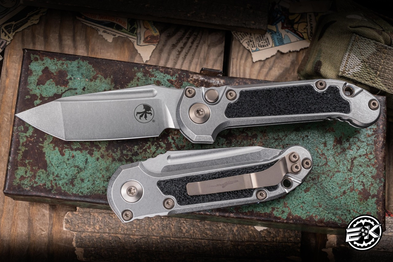 Microtech Marfione Select LUDT Auto Titanium Textured Inlay 3.4