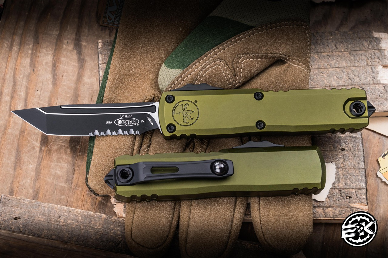 Microtech UTX-85 Gen IV OTF Automatic Knife OD Green Aluminum 3.1