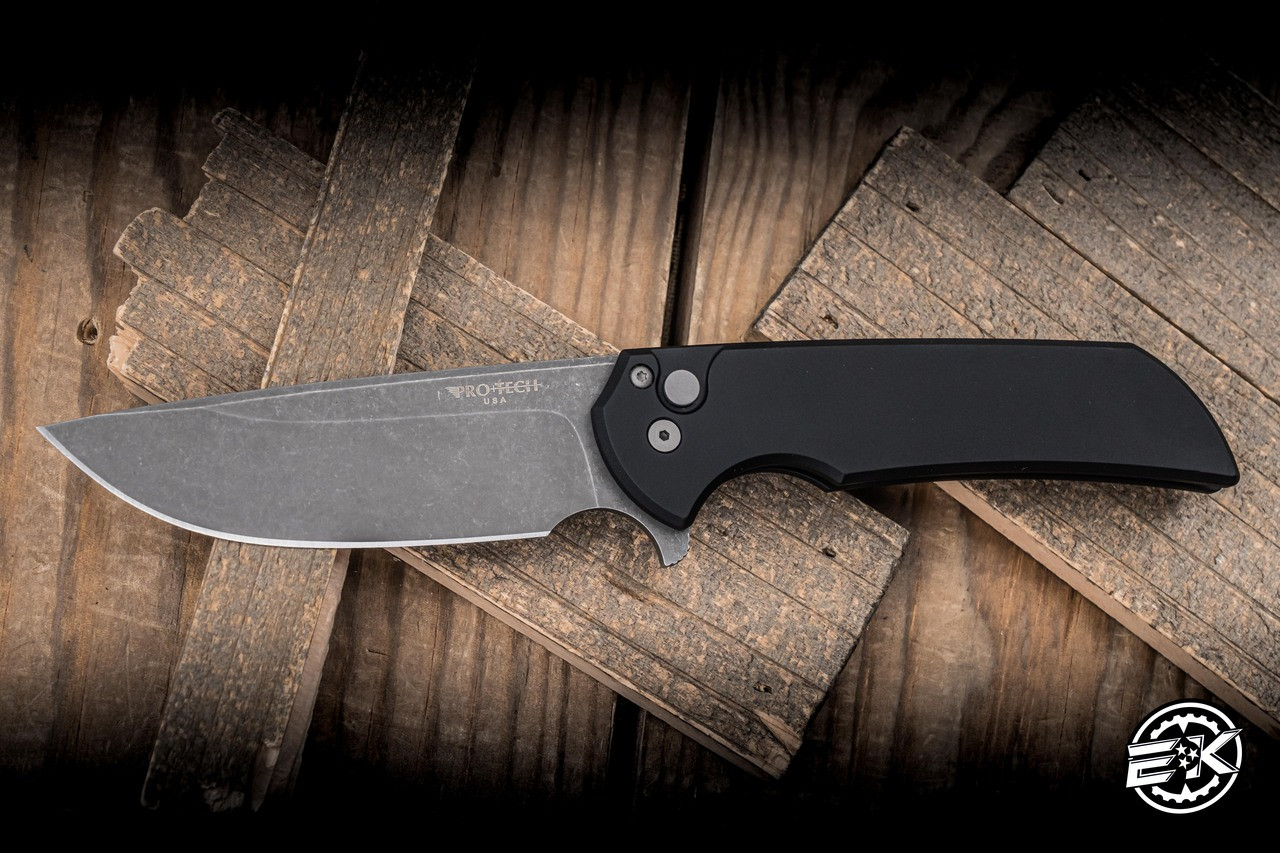 ProTech Mordax Manual Flipper Knife Solid Black 3.75