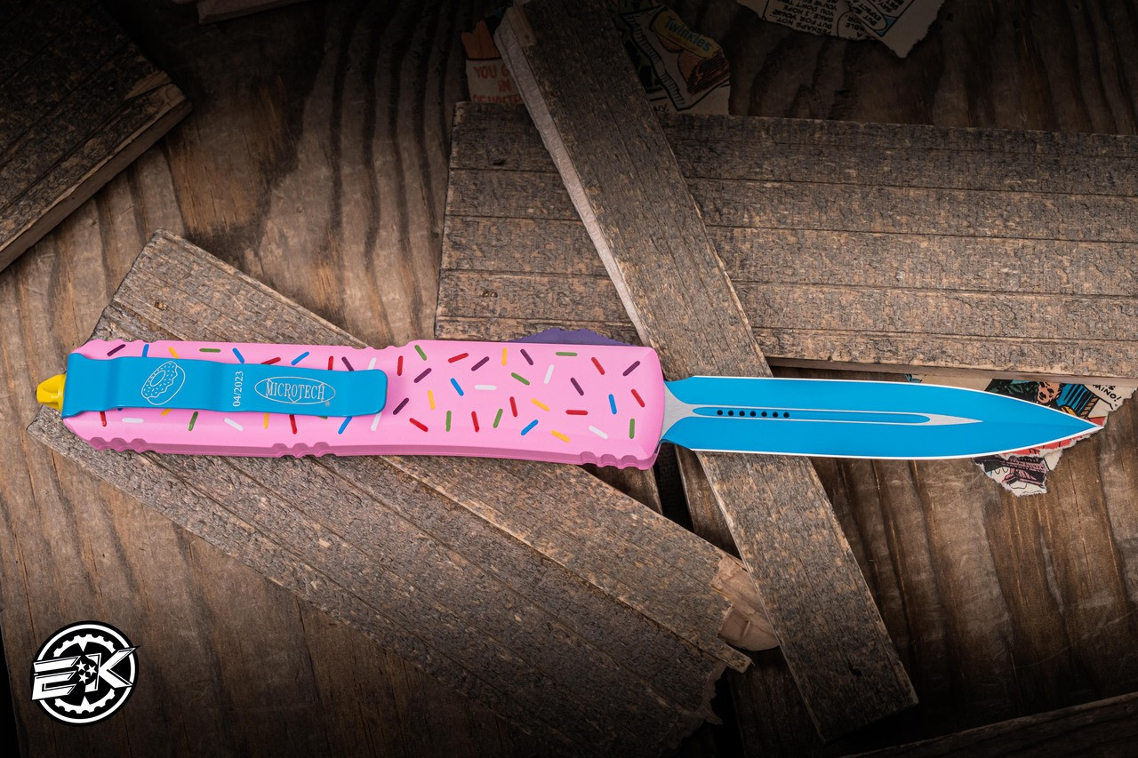 Prewoned-Microtech Ultratech Dessert Warrior Donut Pink OTF Knife 3.4 ...