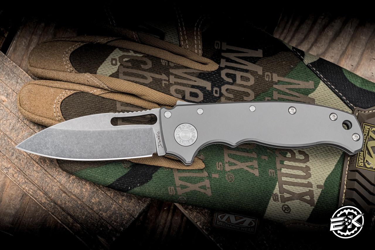 Demko Knives AD20.5 Shark Lock Folding Knife Smooth Titanium 3.2
