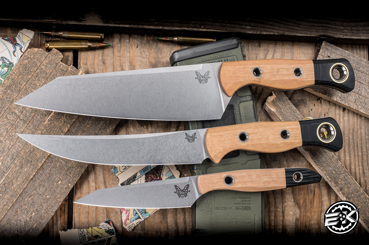 Benchmade 3 Piece Travel Knife Set Maple Valley Richlite Black G10