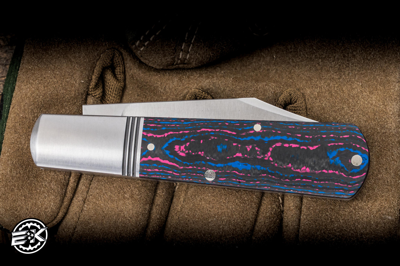 Jack Wolf Knives Gateway Barlow Folding Knife Miami CamoCarbon