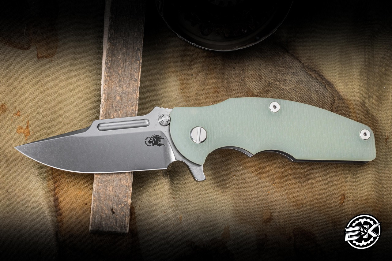 Rick Hinderer Knives Jurassic Translucent G10 Working Finish G10