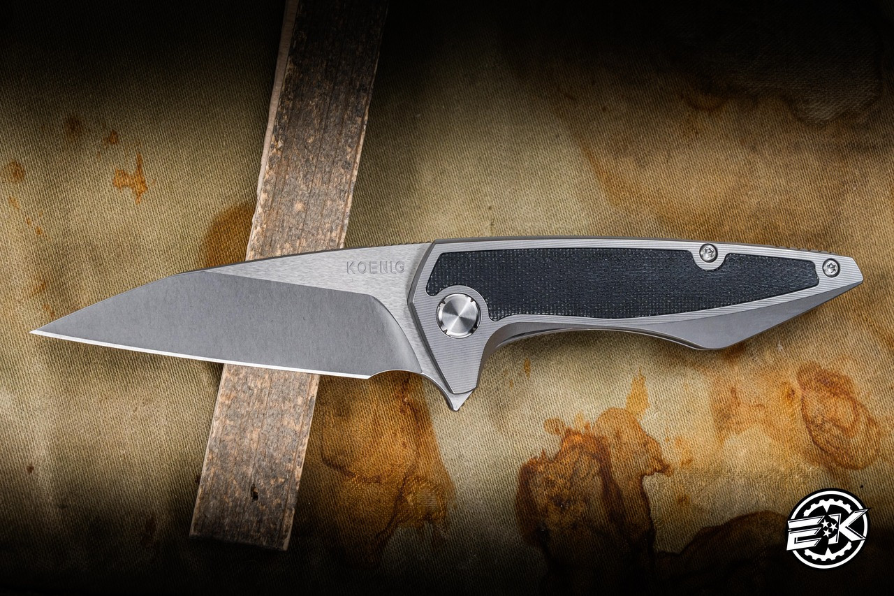 Koenig Knives Mini Goblin Flipper Titanium-Black Micarta Inlay 3