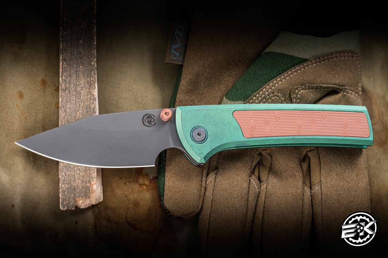 Chaves Knives Scapegoat Street Integral Green Titanium Copper