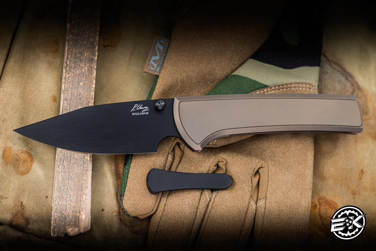 ナイフ Chaves Knives Exclusive Scapegoat 229 Integral Titanium Bronze