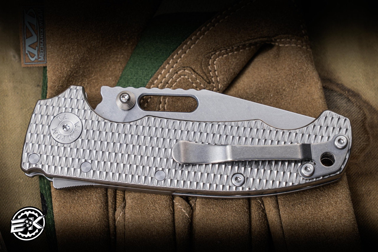 Demko Knives AD20I Slim Shark Lock Textured Titanium 3.6