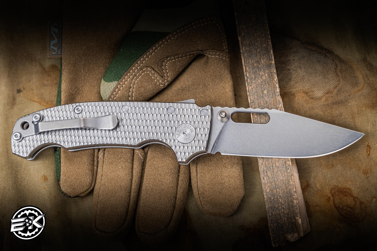Demko Knives AD20I Slim Shark Lock Textured Titanium 3.6