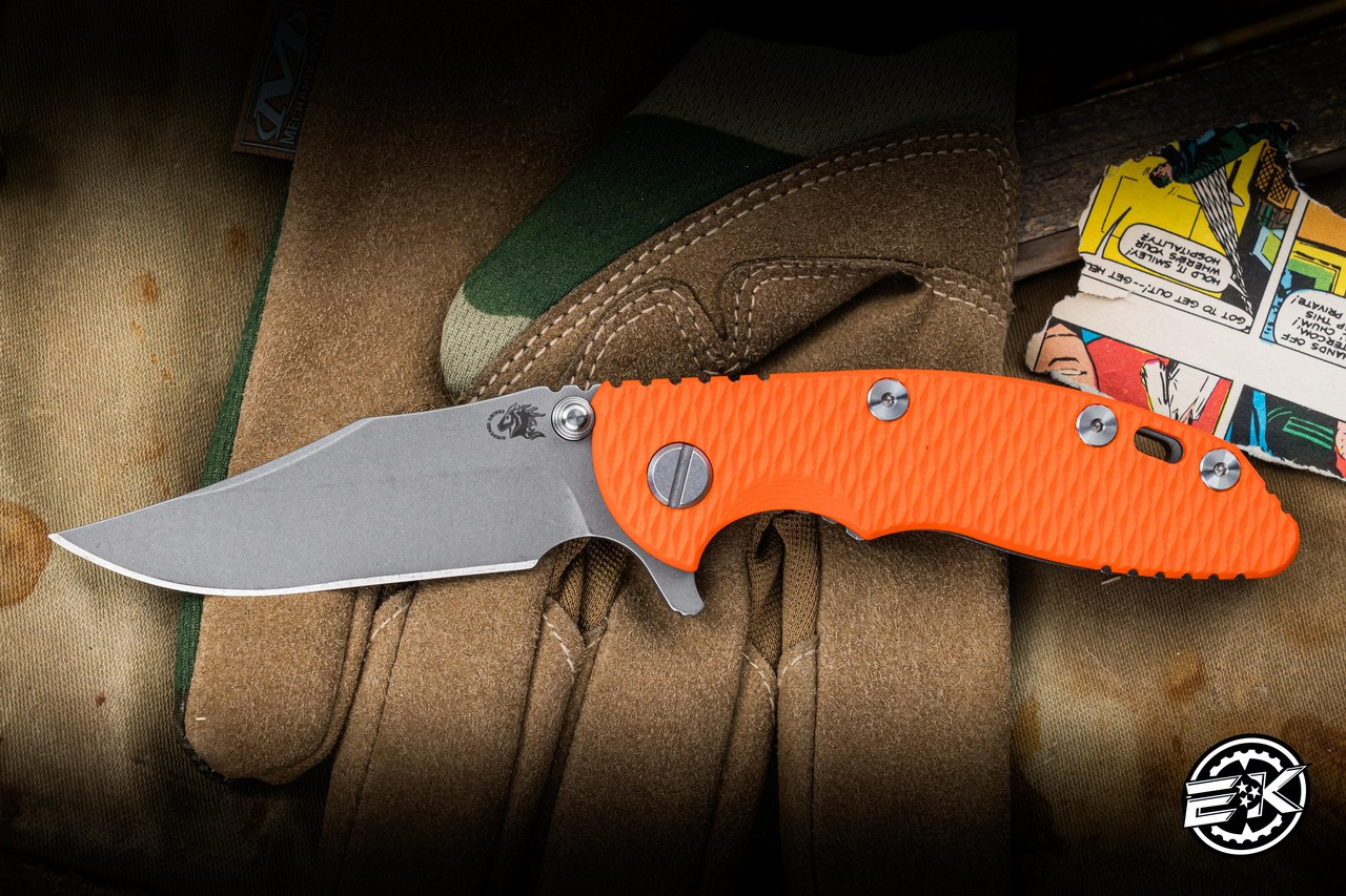Rick Hinderer Knives XM-18 Folding Knife Orange G10/Working Finish