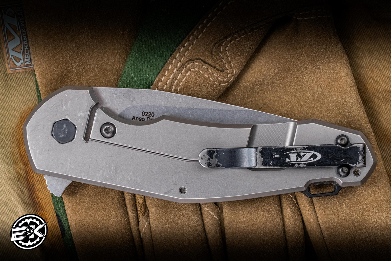 PreOwned-ZT Knives-Jens Anso 0220 Flipper Titanium 3.5