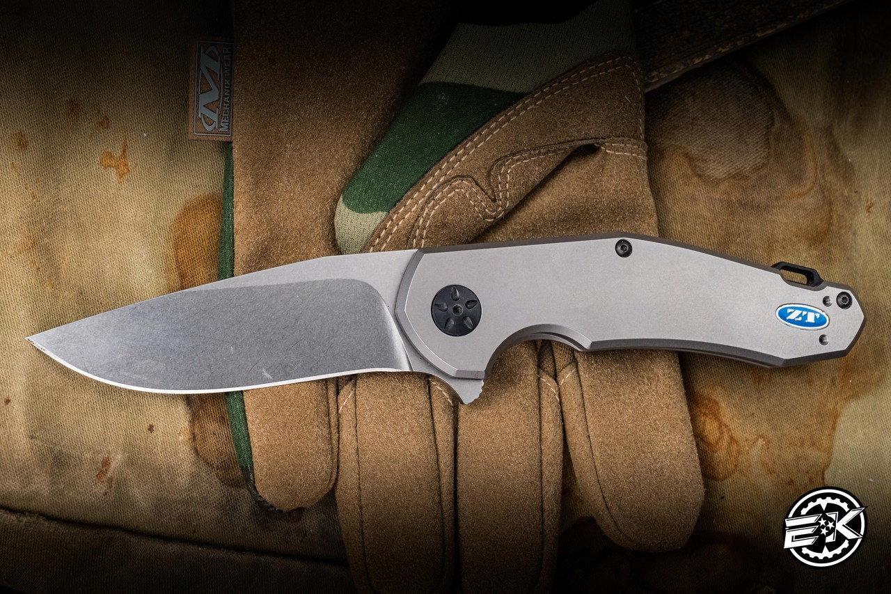 PreOwned-ZT Knives-Jens Anso 0220 Flipper Titanium 3.5