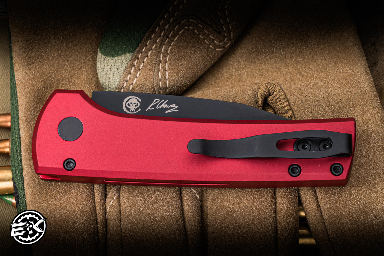 ProTech x Ramon Chaves Scapegoat Automatic Folding Knife Red