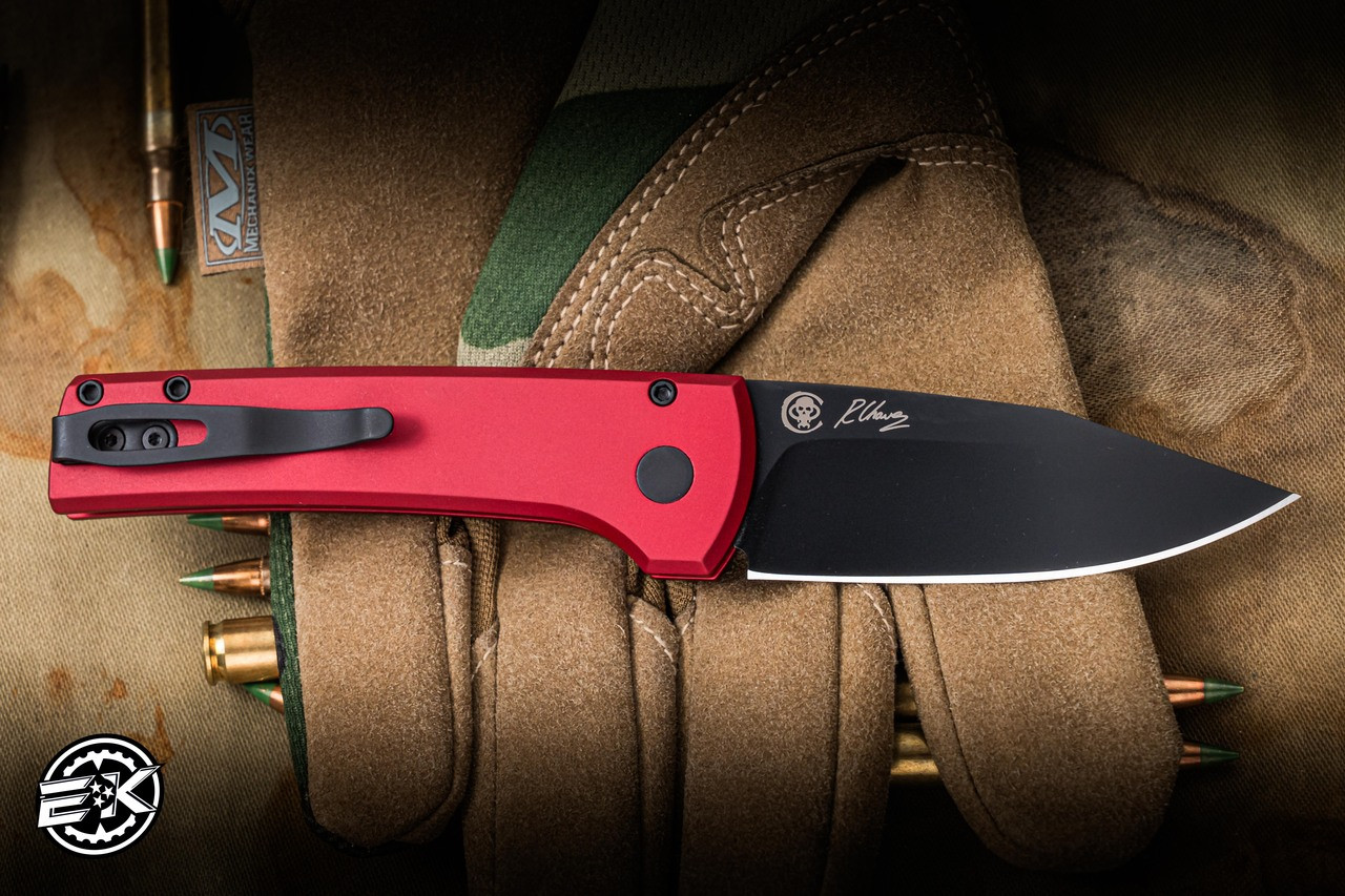 ProTech x Ramon Chaves Scapegoat Automatic Folding Knife Red