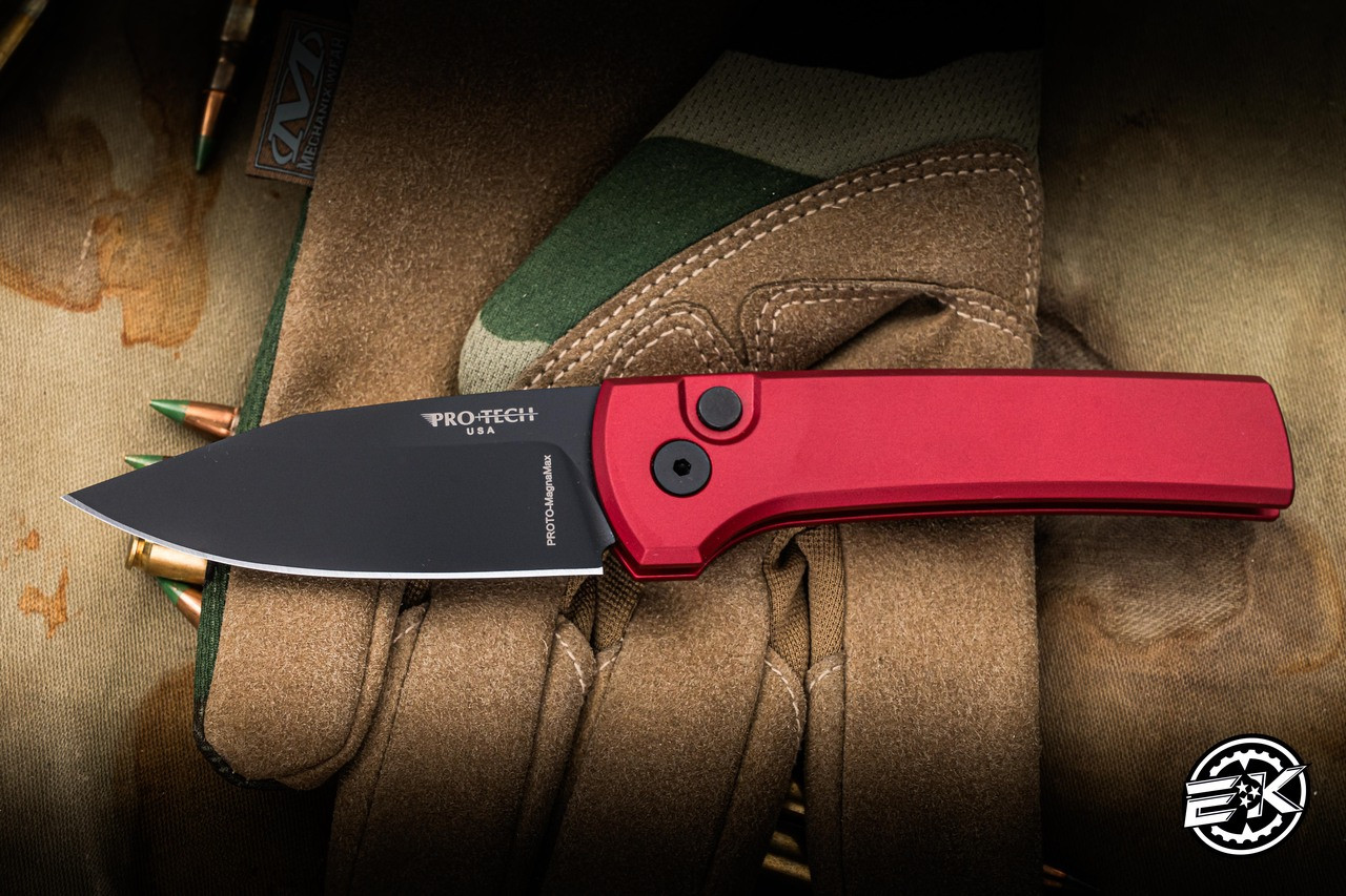 ProTech x Ramon Chaves Scapegoat Automatic Folding Knife Red