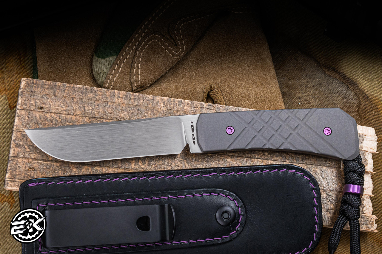Jack Wolf Knives Pioneer FIXEDC Fixed Blade Knife Cross Hatch