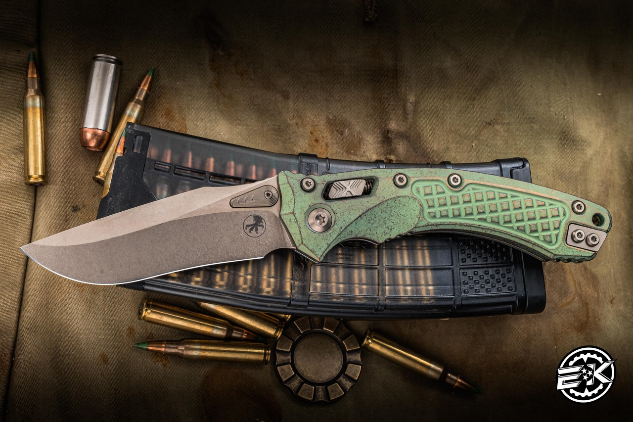 Microtech Marfione Select Amphibian Ram-LOK Antique Green Frag