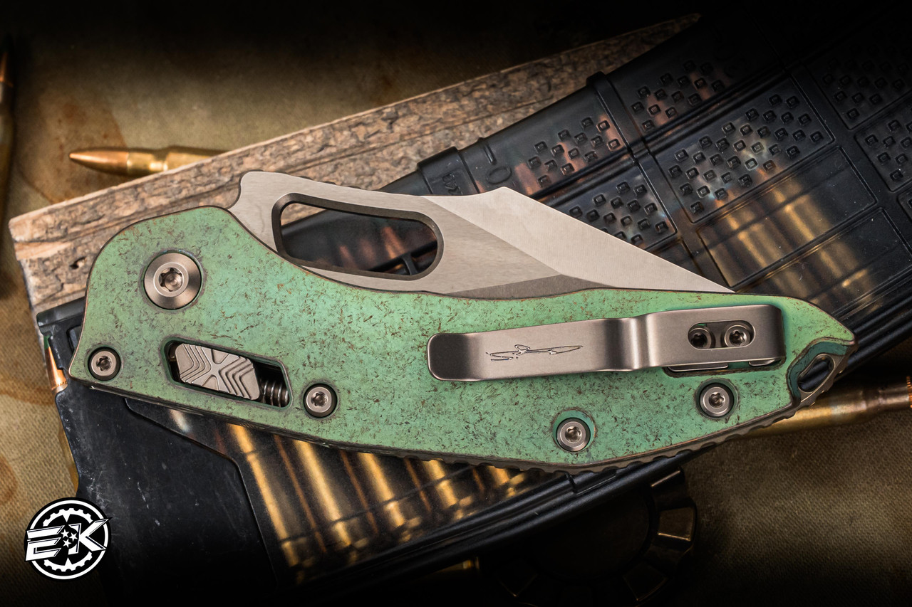 Microtech Marfione Select Stitch Ram-Lok Folding Knife Antique