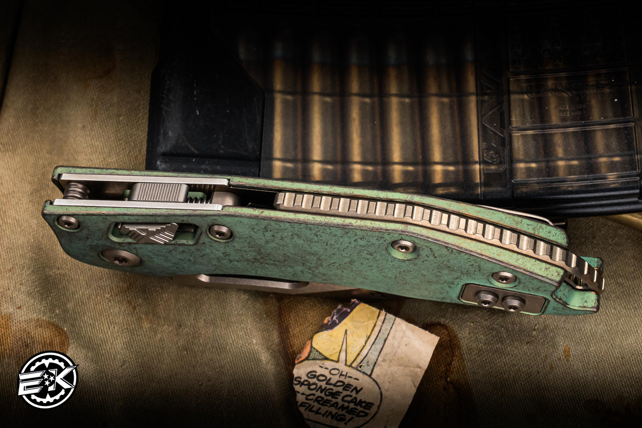 Microtech Marfione Select Stitch Ram-Lok Folding Knife Antique