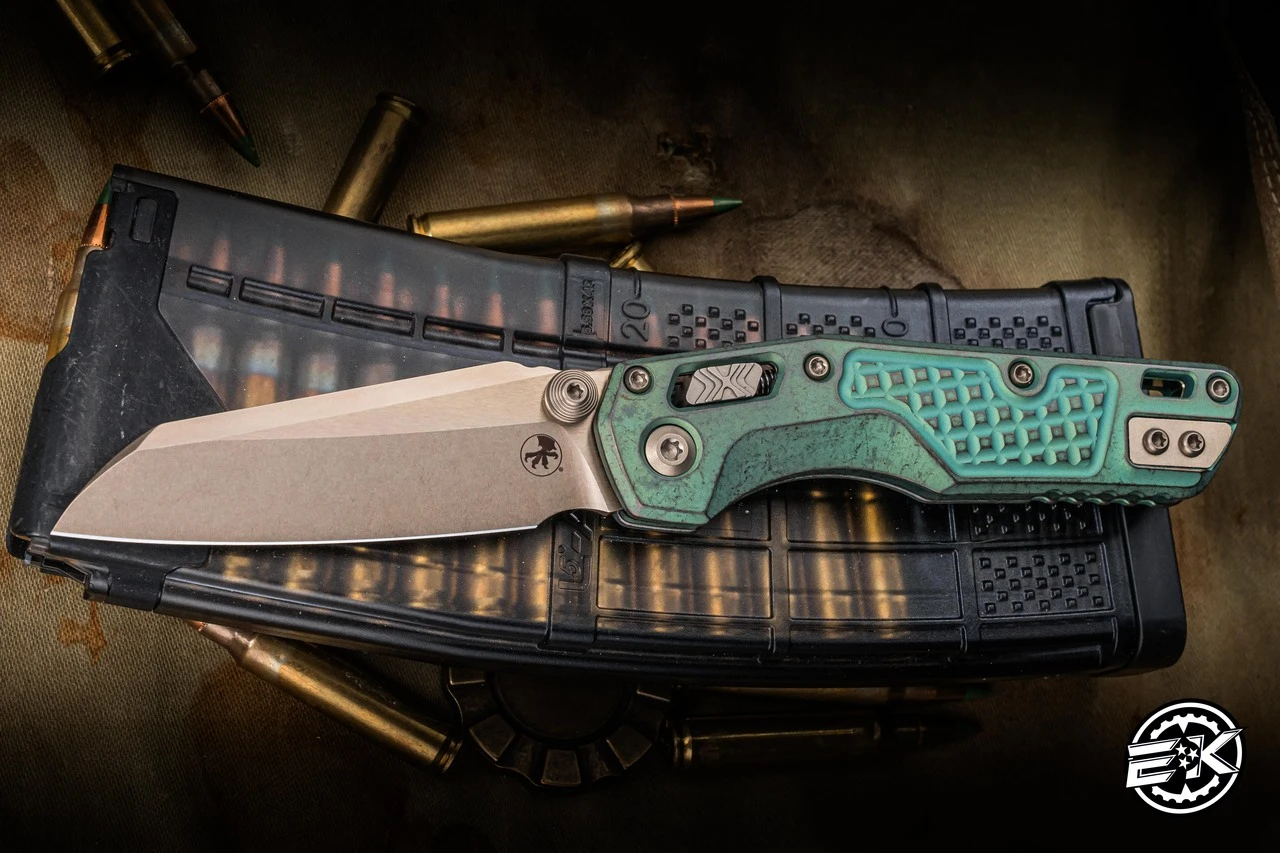 ミスティカ・フィトグリーン Microtech Marfione Select MSI Mini Antique Green Frag Titanium