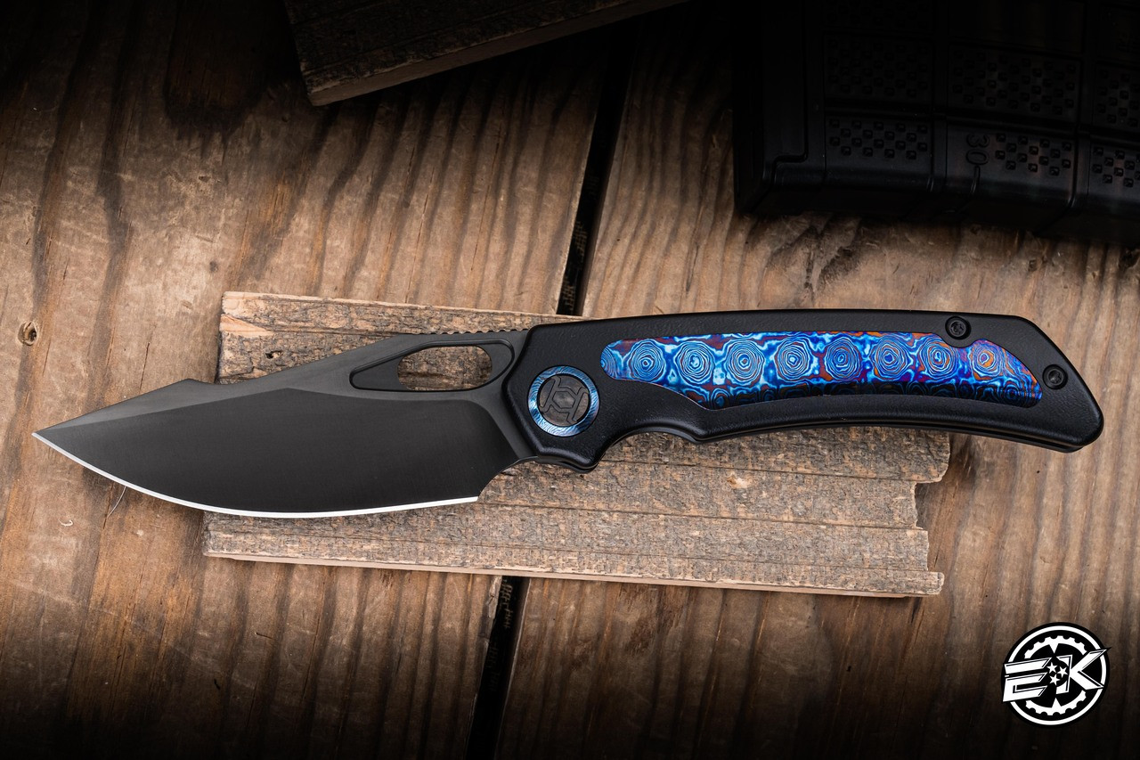 岸170 カクン Kunwu Knives Jericho Titanium/Timascus Inlay 3.5