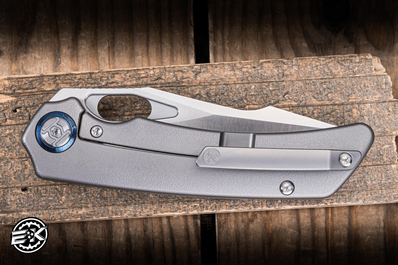 Kunwu Knives Jericho Titanium/Timascus Inlay 3.5