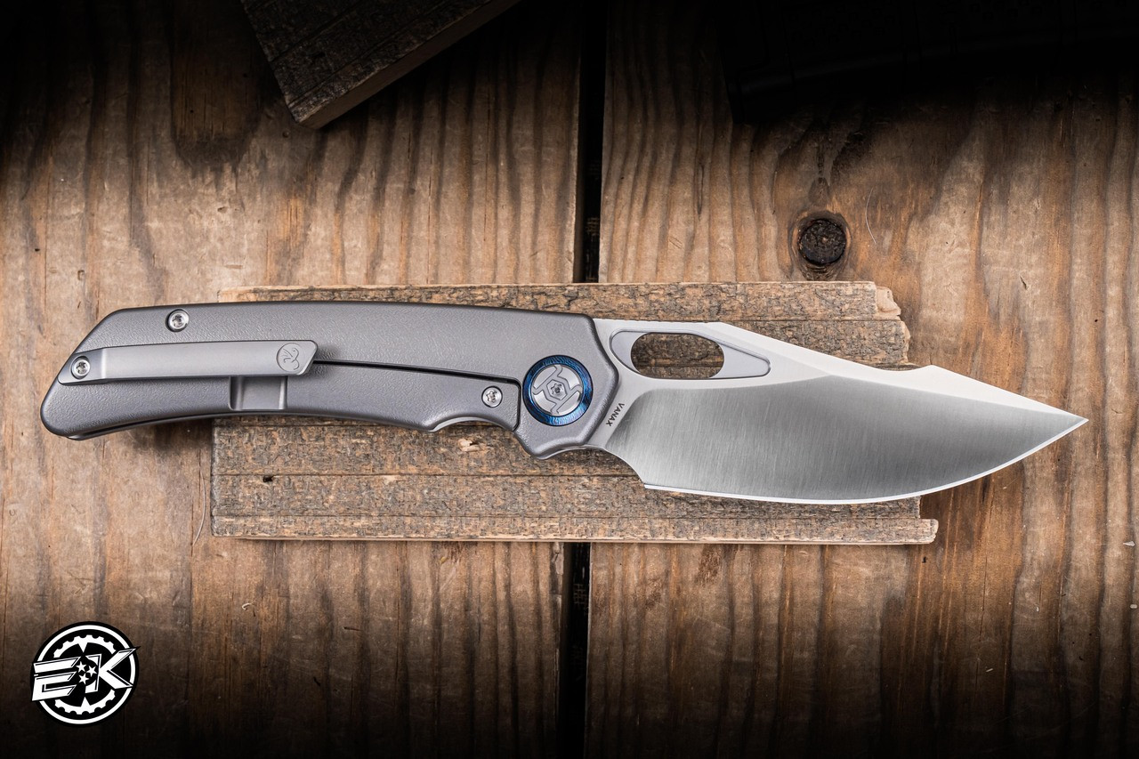 Kunwu Knives Jericho Titanium/Timascus Inlay 3.5