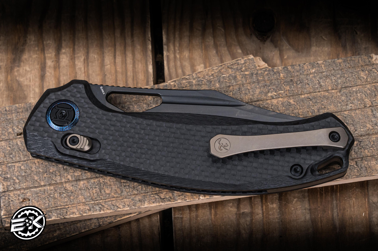 Kunwu Knives Django XL Crossbar Knife Carbon Fiber 3.7