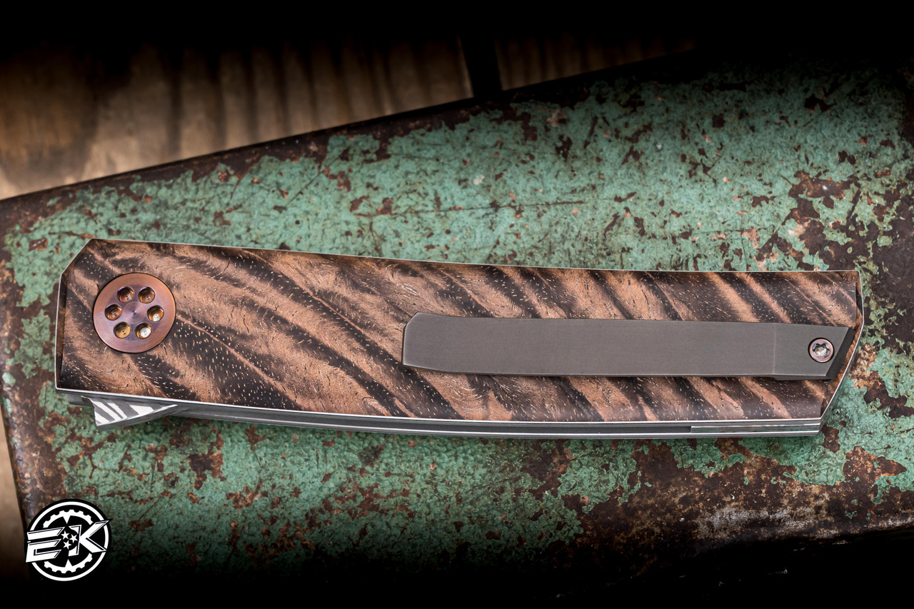 J. Oeser Custom Tachi OS Front Flipper Hawaiian KOA, Tan/Black