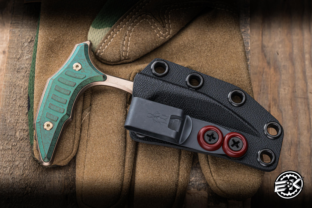 Microtech Marfione Select Bee Push Dagger Antique Green Titanium 2.5 ...