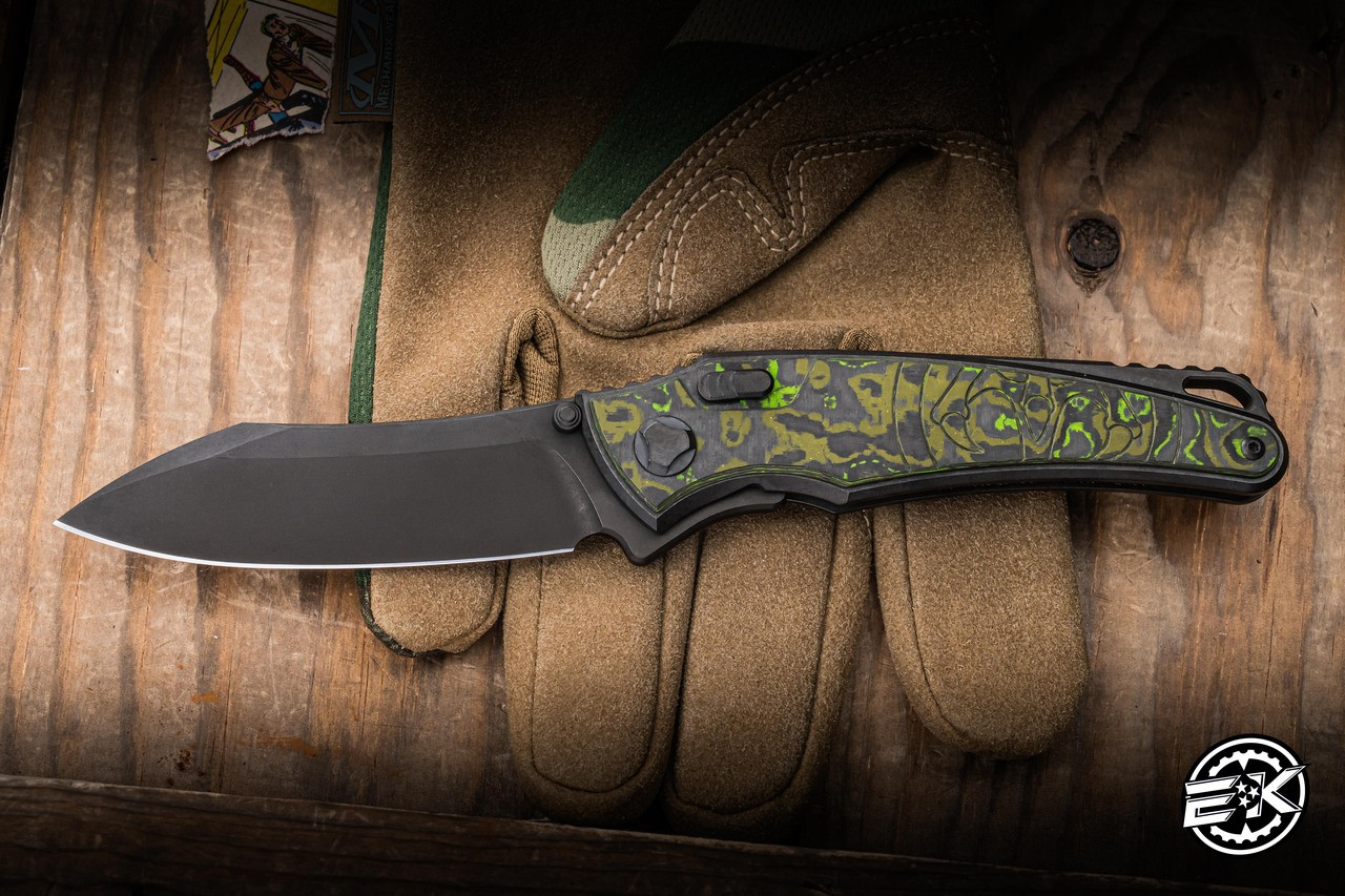 Hawk Knives Talon Folding Knife Toxic Moss CamoCarbon 3.5
