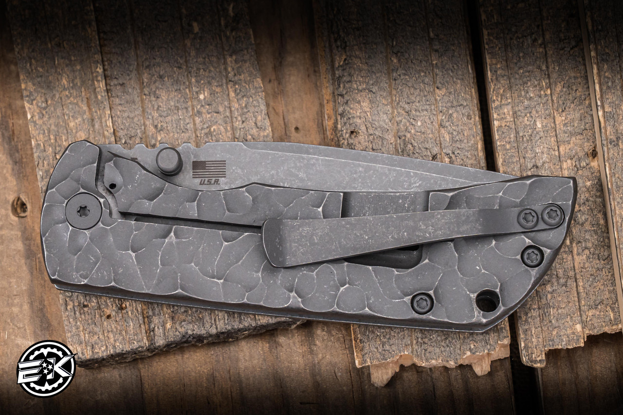 Mcnees Knives Mac 2 Folding Knife Rock Textured Titanium 3.5