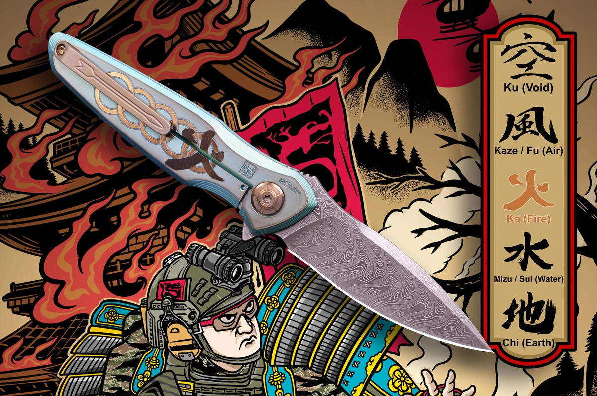 Spartan Blades Custom Tu Lam Ronin Fire Pandia Folding Knife