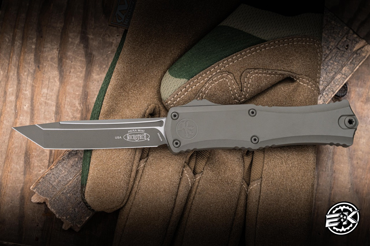Microtech Hera II Mini Automatic OTF Knife Moss Green Aluminum 3