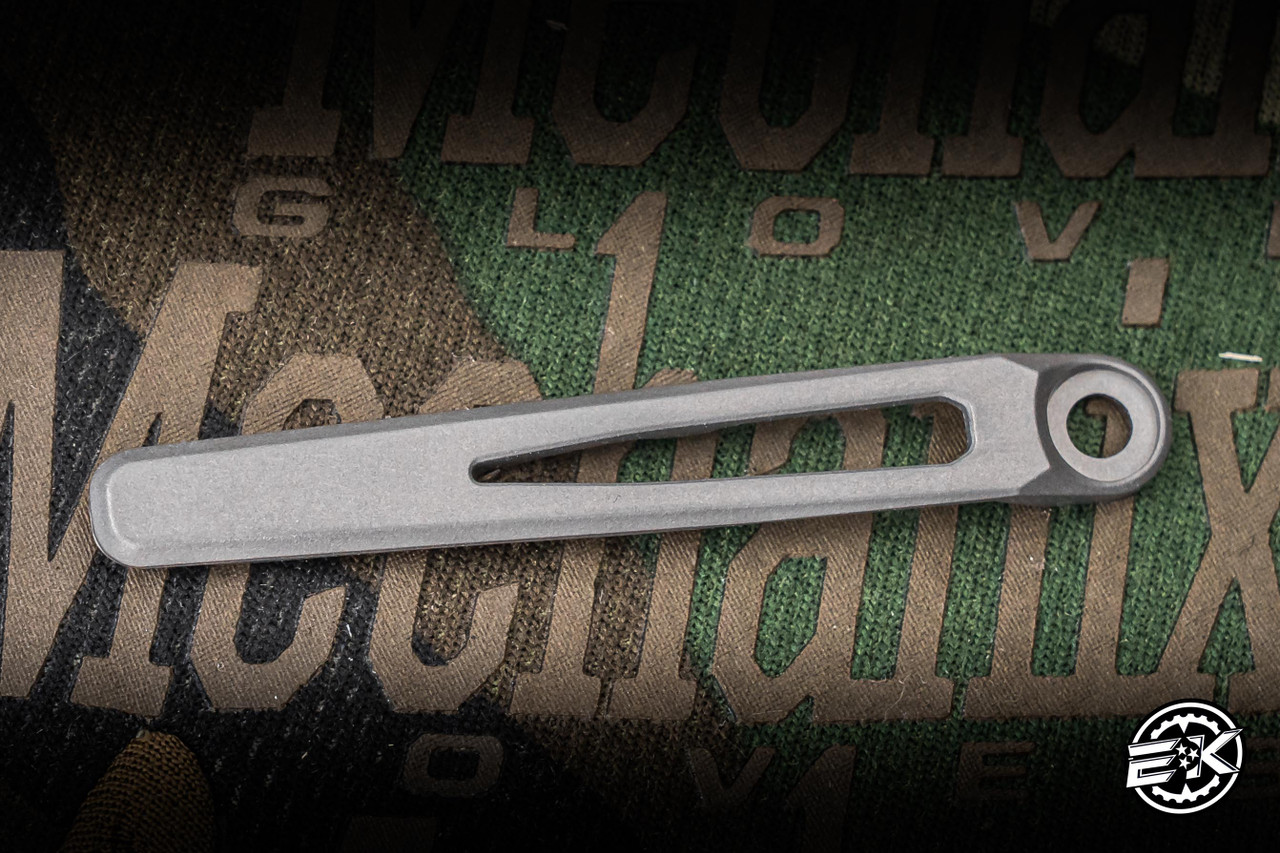 インディペンデント129TITANIUM Chris Reeves MIM Pocket Clip & Screw Glass Blasted Titanium, Fits