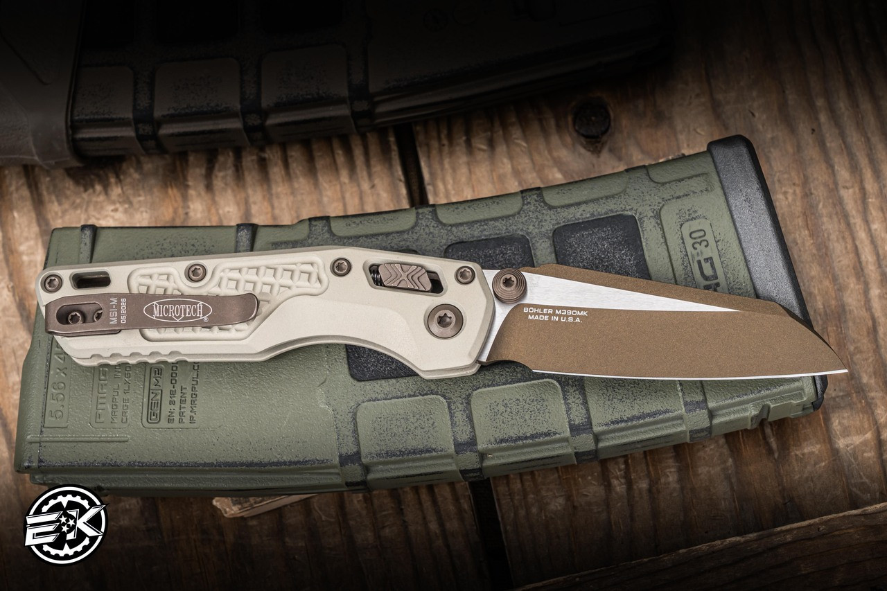 Microtech MSI Mini Ram-Lok Frag Champagne Gold Aluminum 3.25