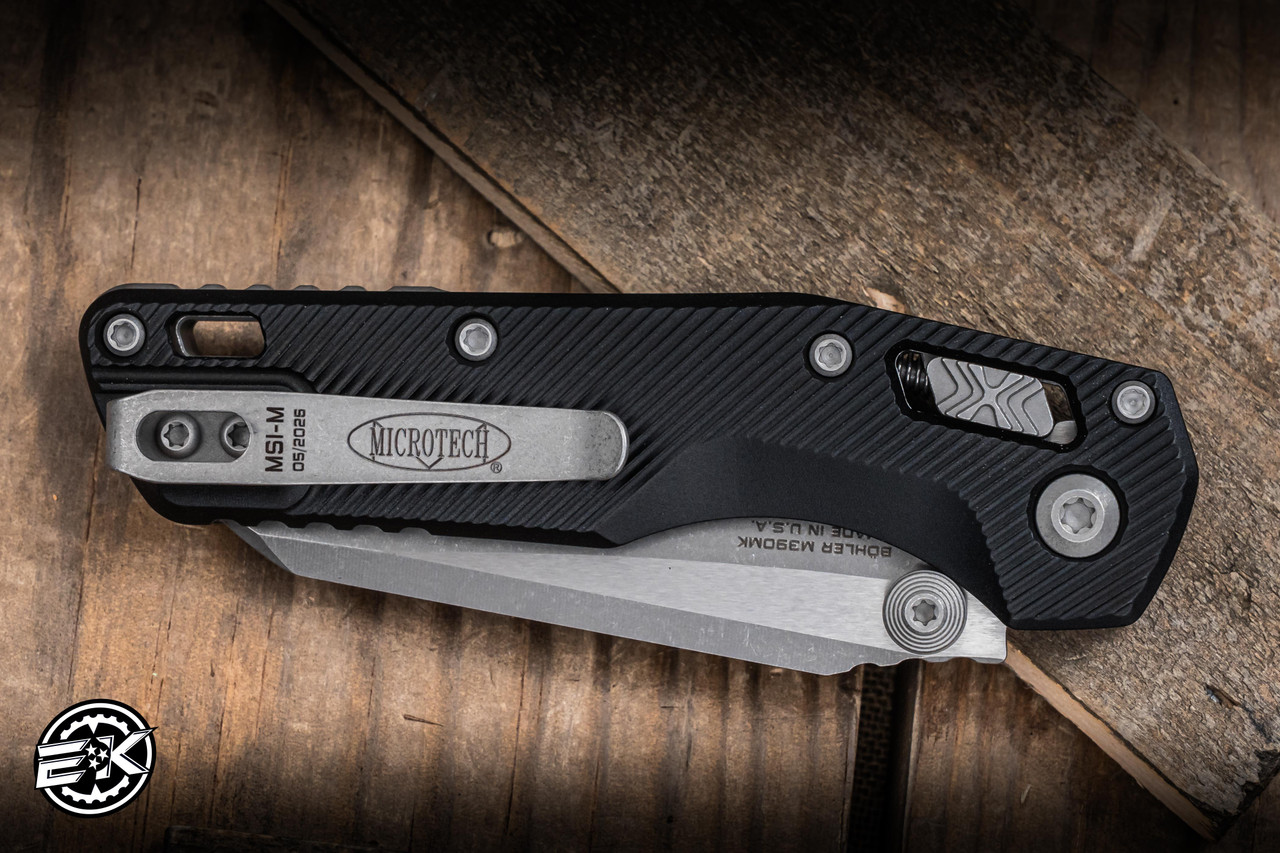 Microtech MSI Mini Ram-Lok Folding Knife Black Fluted Aluminum