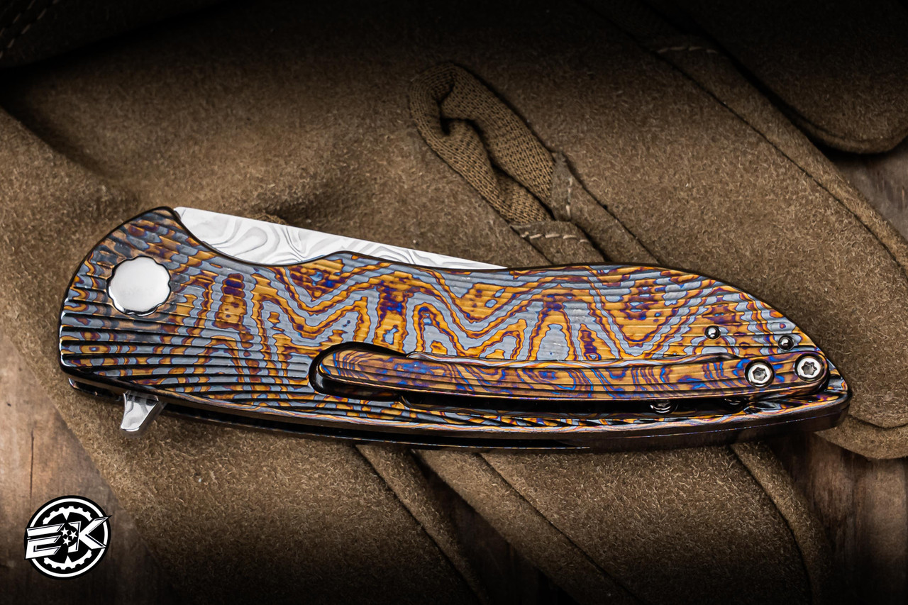 Herman Custom Knives Micro Sting Black Timascus 2.8