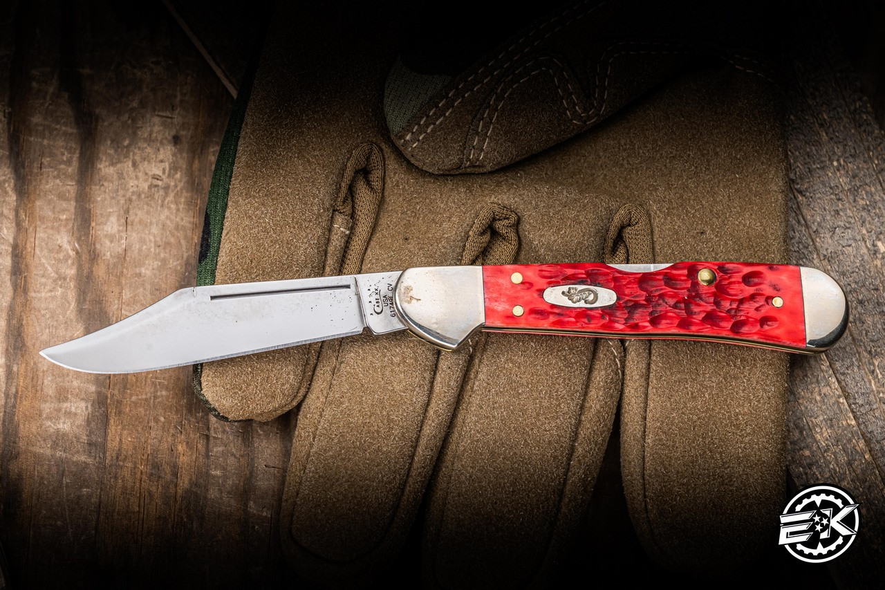 Preowned-Case Knives Mini Copperlock Jigged Red Bone 2.72