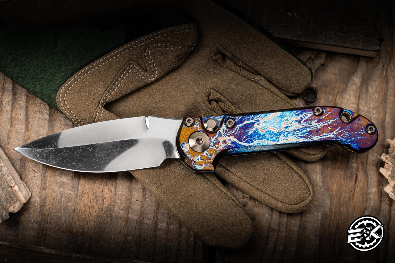 美品 Mortify ロンT L スウェディッシュデスメタル グラインドコア Microtech Marfione Custom LUDT Galactic Acid Titanium, Bronze