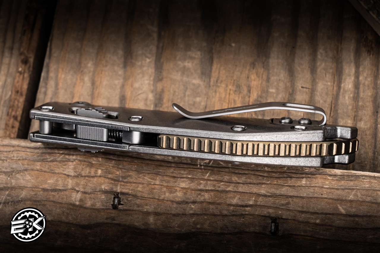 Microtech Marfione Select M-Stitch Ram-LOK Titanium, Bronze Accent