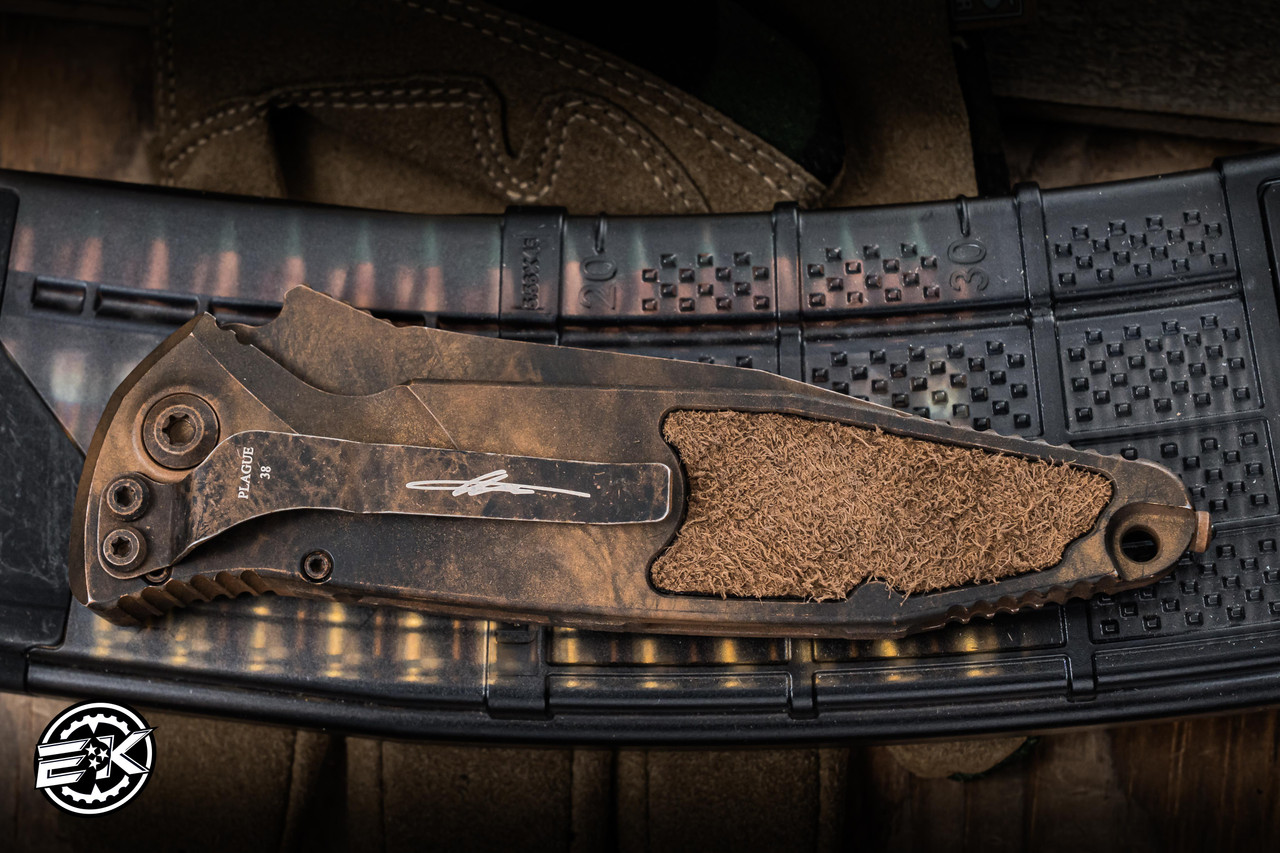Microtech Socom Elite Auto Set Plague Outbreak Aluminum Leather