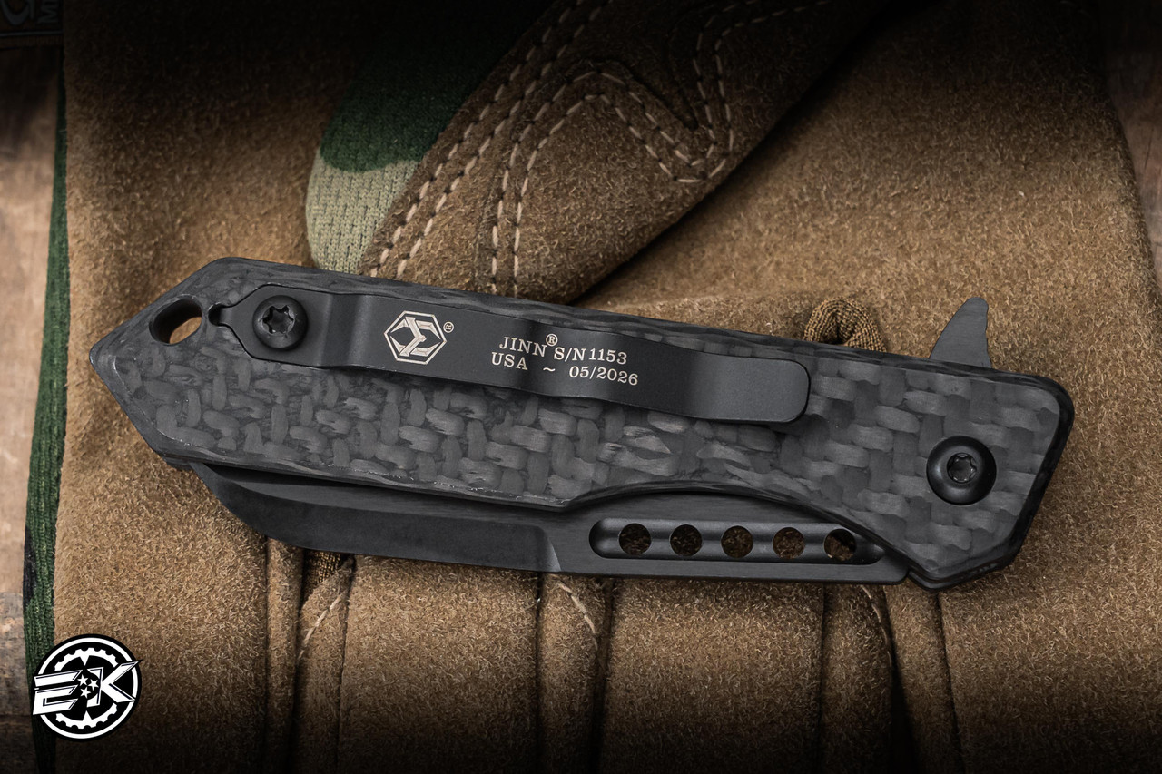 Heretic Knives Jinn Button Lock Flipper Carbon Fiber 3