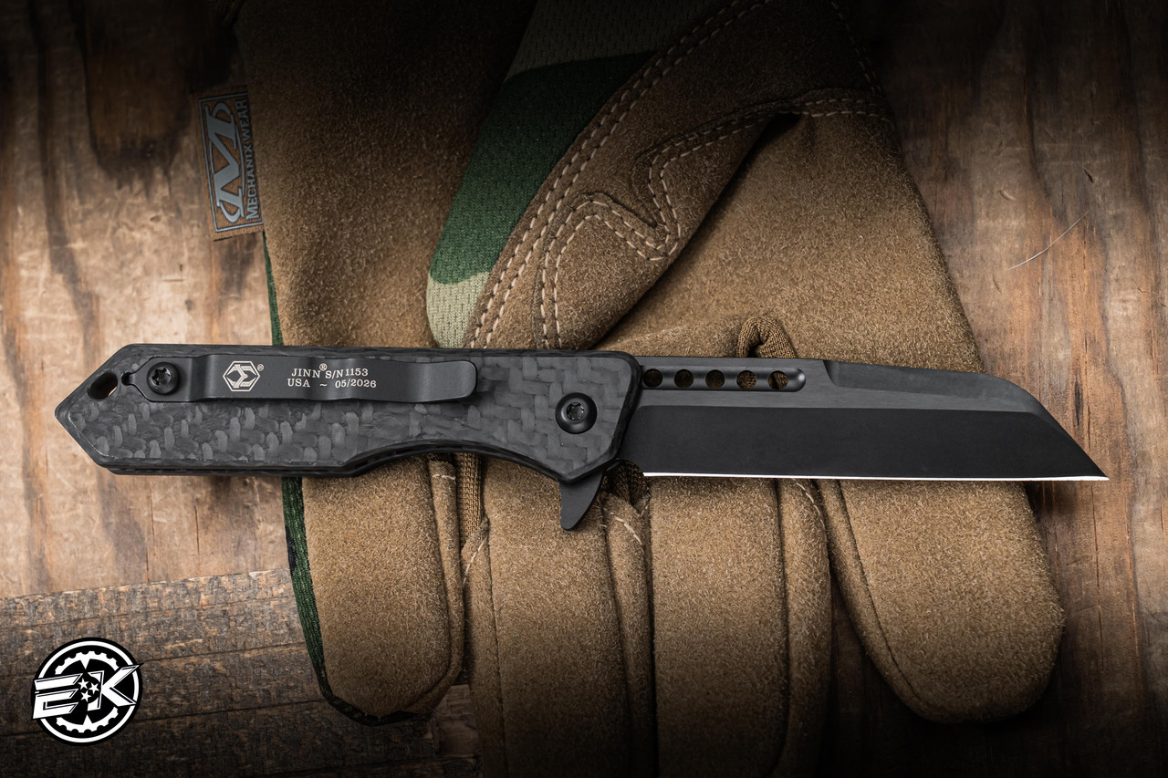 Heretic Knives Jinn Button Lock Flipper Carbon Fiber 3