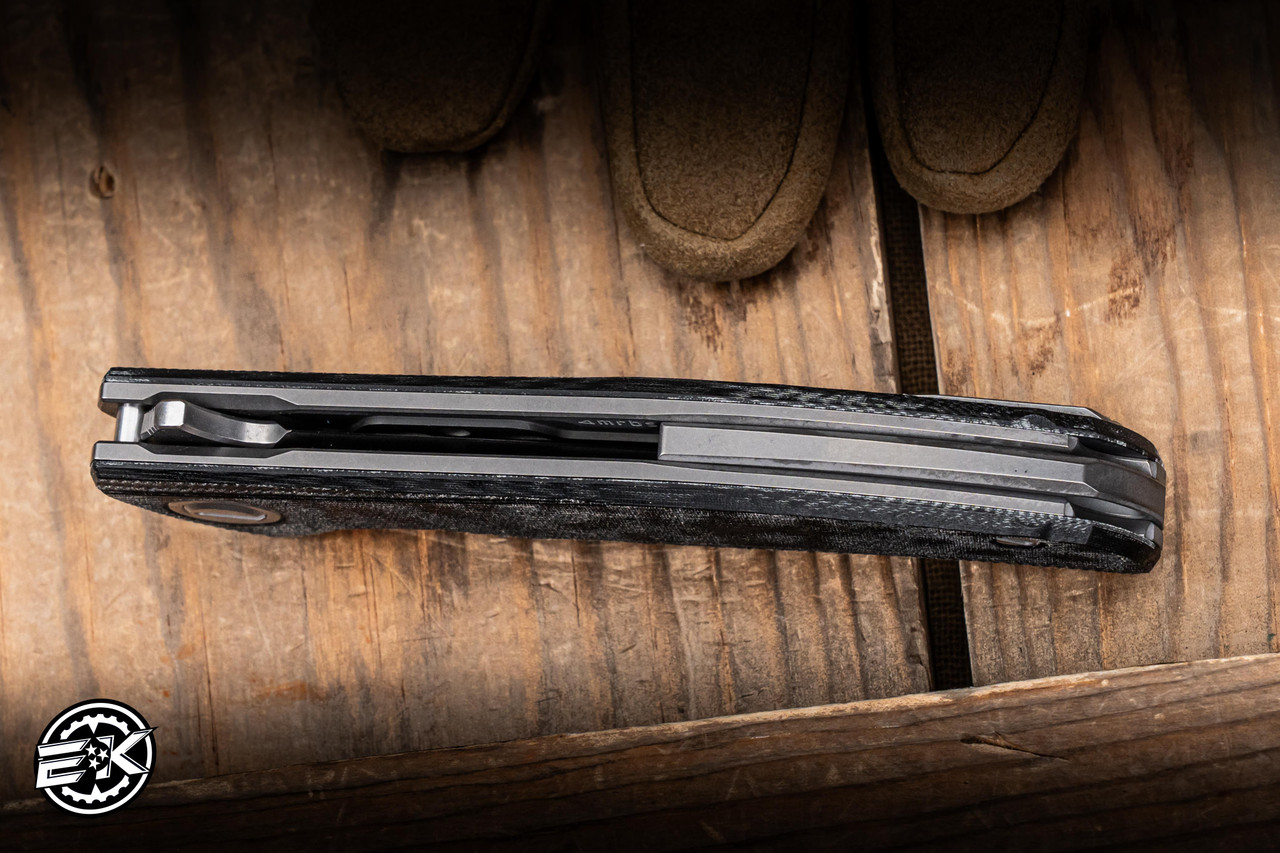 Shirogorov Knives Ursus F95 Liner Lock Black Micarta 3.75