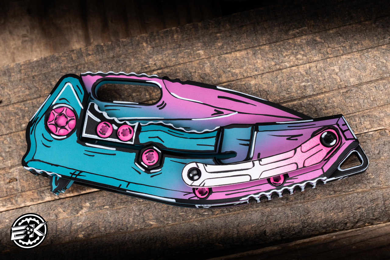 Heretic Knives Medusa Manual Miami Vice Cel Shade Aluminum 3