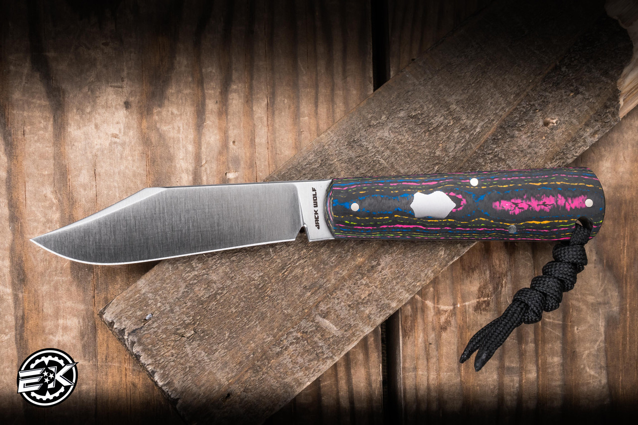Jack Wolf Knives Gateway FIXEDC Fixed Blade Knife 80's Camo Carbon