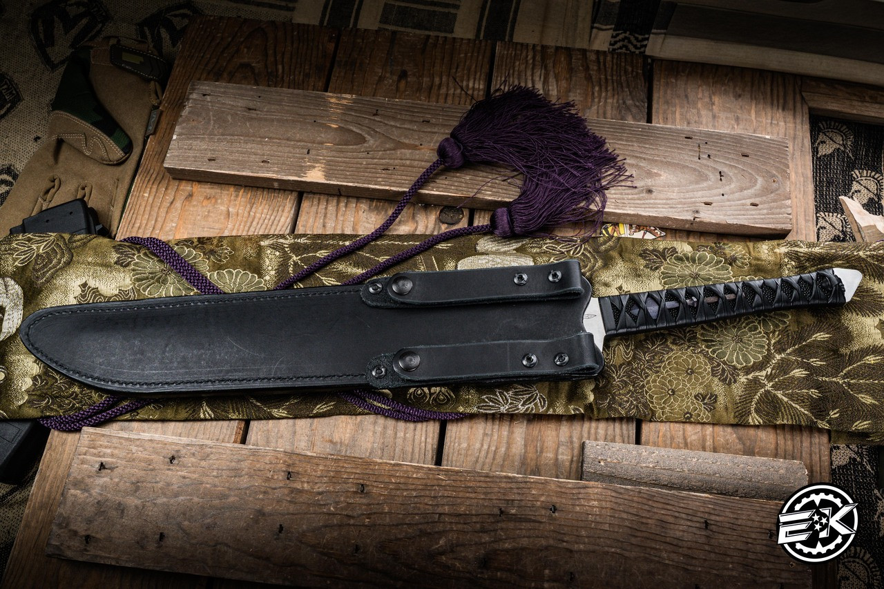 Marfione Custom Combat Wakizashi Sword Deerskin Tsukagawa Wrap