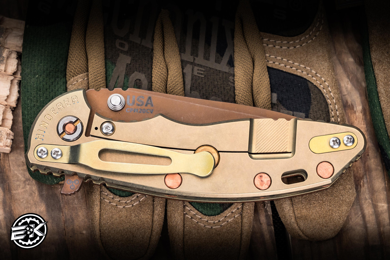 M❁⃘ Hinderer Knives XM-18 Flipper G10/Rose Gold Titanium 3.5